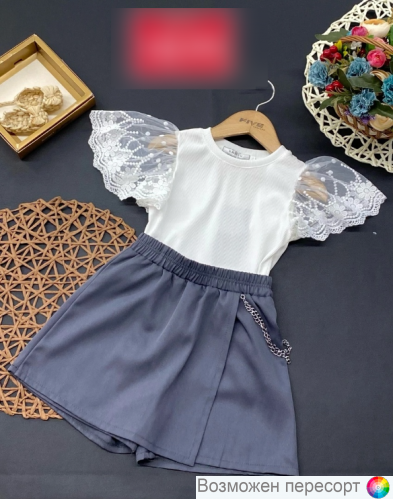 Костюм школьный: блузка и юбка-шорты арт. 1486385 Костюм школьный: блузка и юбка-шорты арт. 1486385