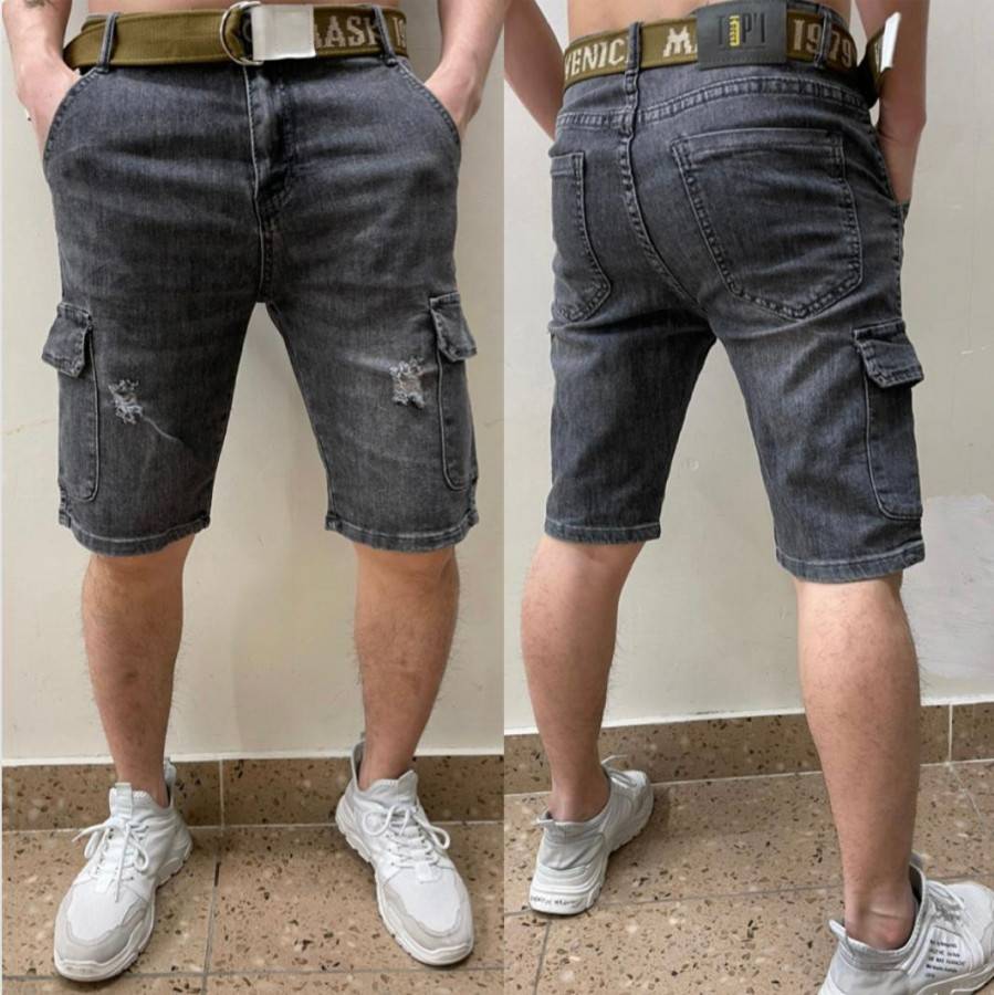 Купить шорты мужские джинсовые с ремнем арт. 1264910 - шорты, бриджи