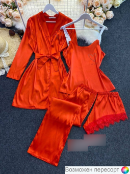 Комплект женский: халат, топ, шорты и штаны арт. 1562245