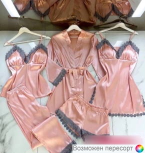 Комплект женский: халат, сорочка, топ, шорты и штаны арт. 1552374