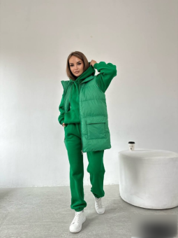 Костюм женский утепленный: жилетка, толстовка и штаны арт. 1532315