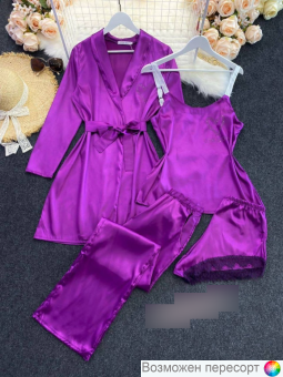 Комплект женский: халат, топ, шорты и штаны арт. 1562241